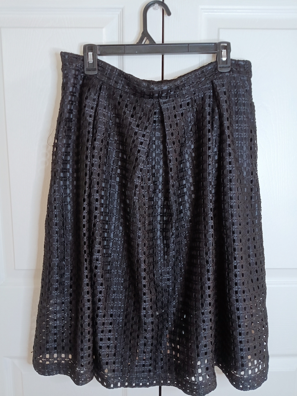 Black Eyelet A-Line Women's Skirt